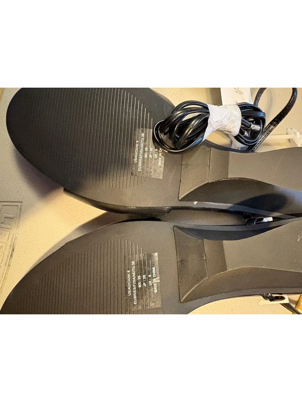 The Drop Phoenix Black Leather Heeled Sandals Size 8